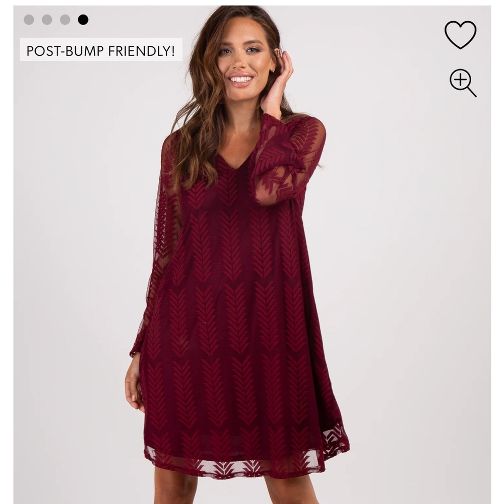 Pinkblush chevron mesh overlay maternity dress